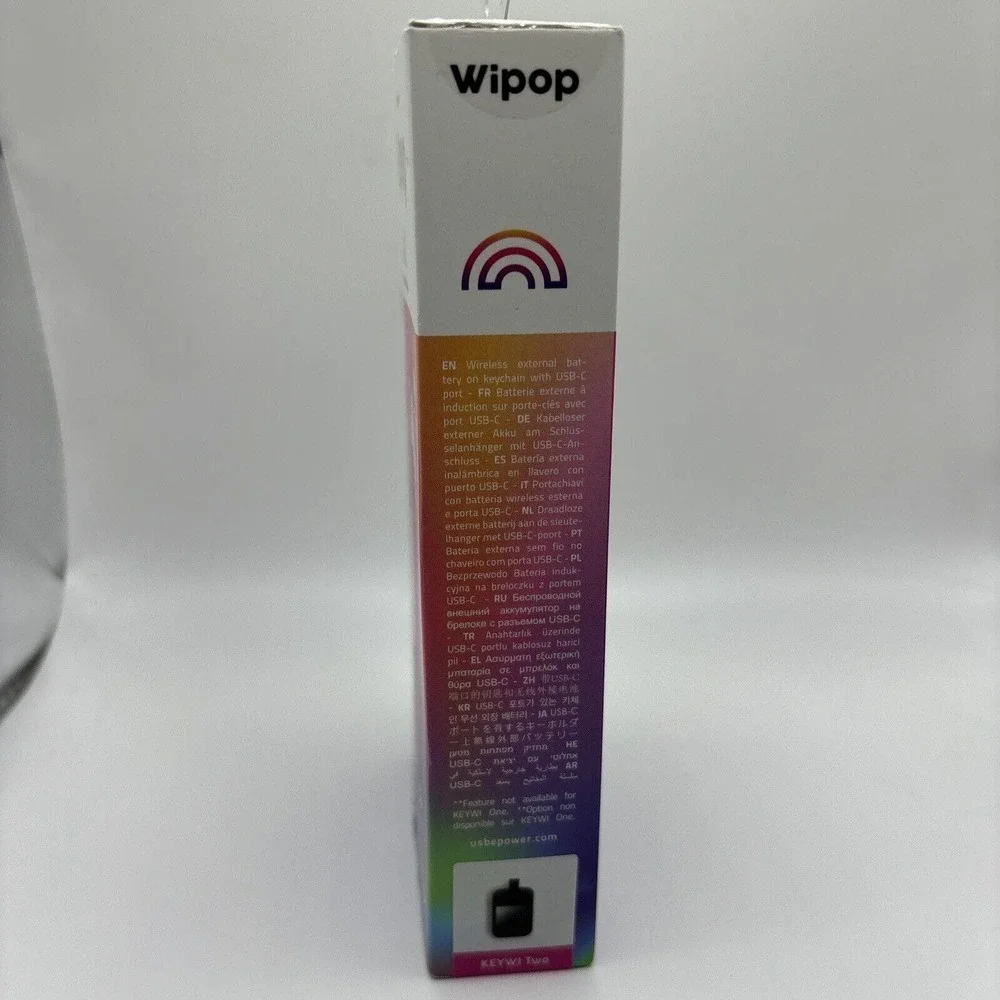 WIPOP Wireless fun Keychain Charging for phone And AirPods Black Iridescent